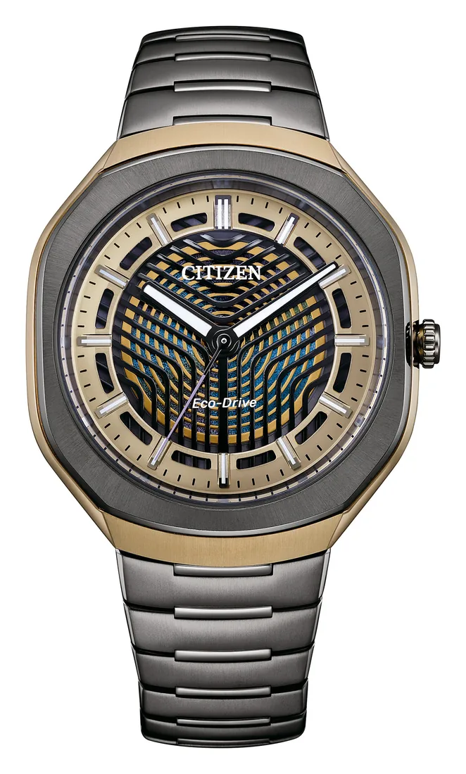 CITIZEN Eco-Drive PHOTON BJ6569-59X, black and gold Super Titanium with structural colour dial
