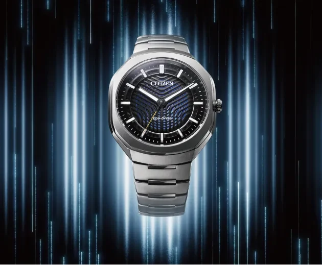 Eco-Drive PHOTON BJ6560-53W against vertical beams of light