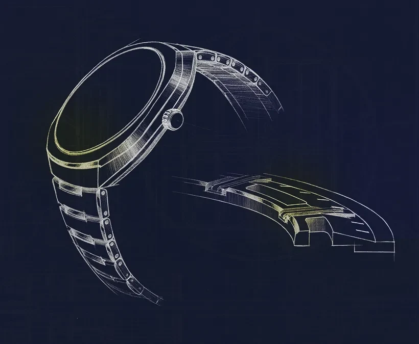 Design study of the Eco-Drive PHOTON case and integrated bracelet